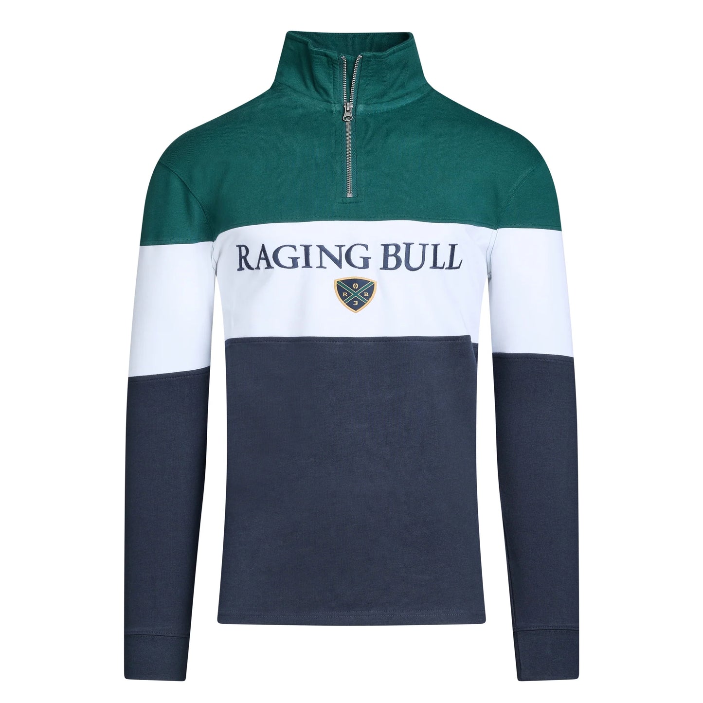 Navy - Front - Raging Bull Mens Cut & Sew Quarter Zip Pullover
