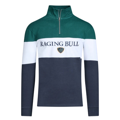 Navy - Front - Raging Bull Mens Cut & Sew Quarter Zip Pullover