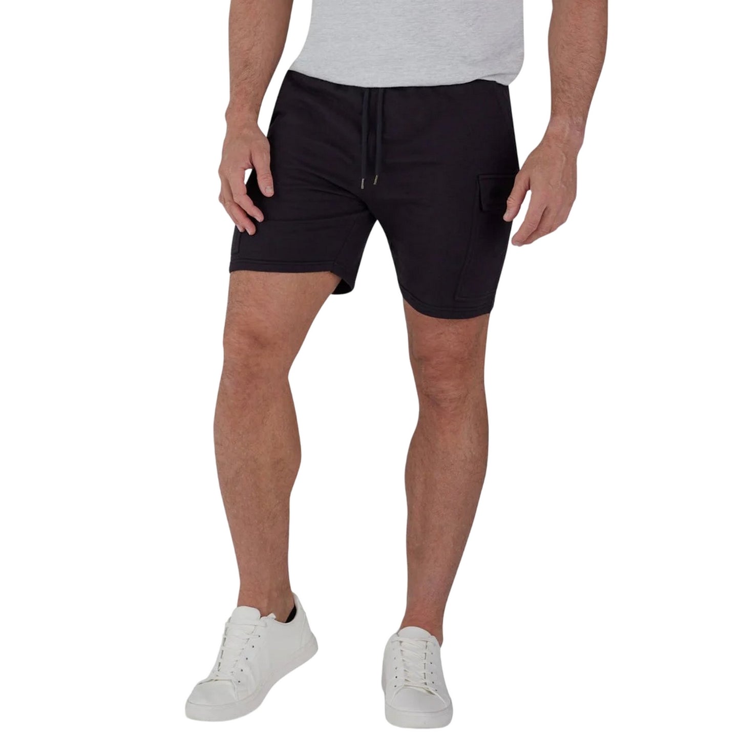 Black - Front - Raging Bull Mens Stretch Jersey Cargo Shorts