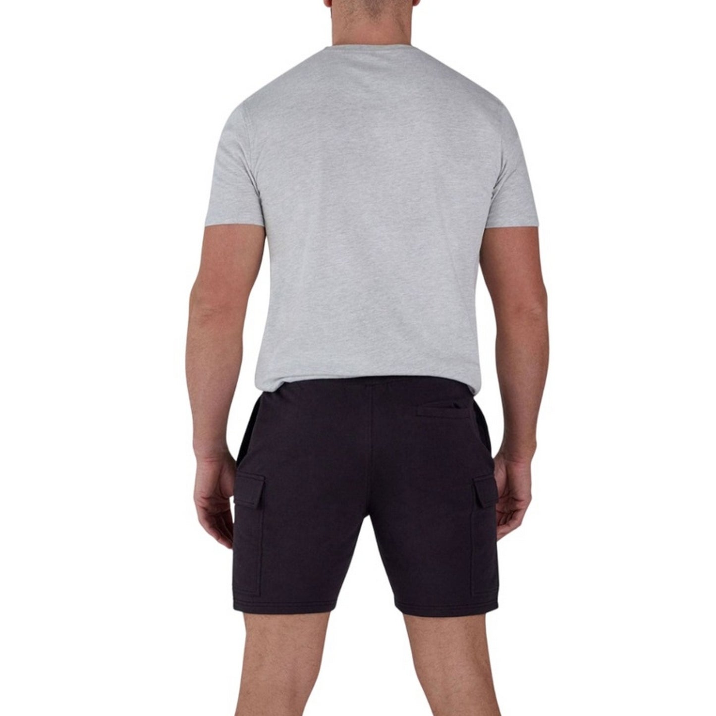 Black - Back - Raging Bull Mens Stretch Jersey Cargo Shorts