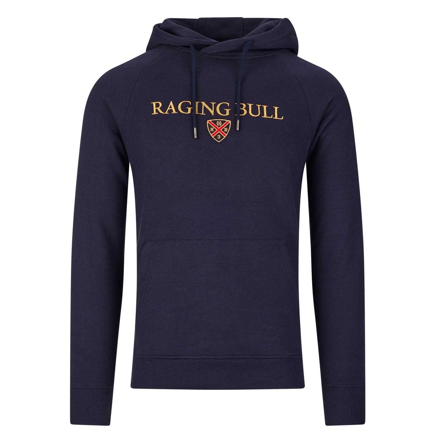 Navy - Front - Raging Bull Mens Crest Overhead Hoodie