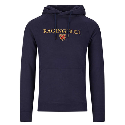 Navy - Front - Raging Bull Mens Crest Overhead Hoodie
