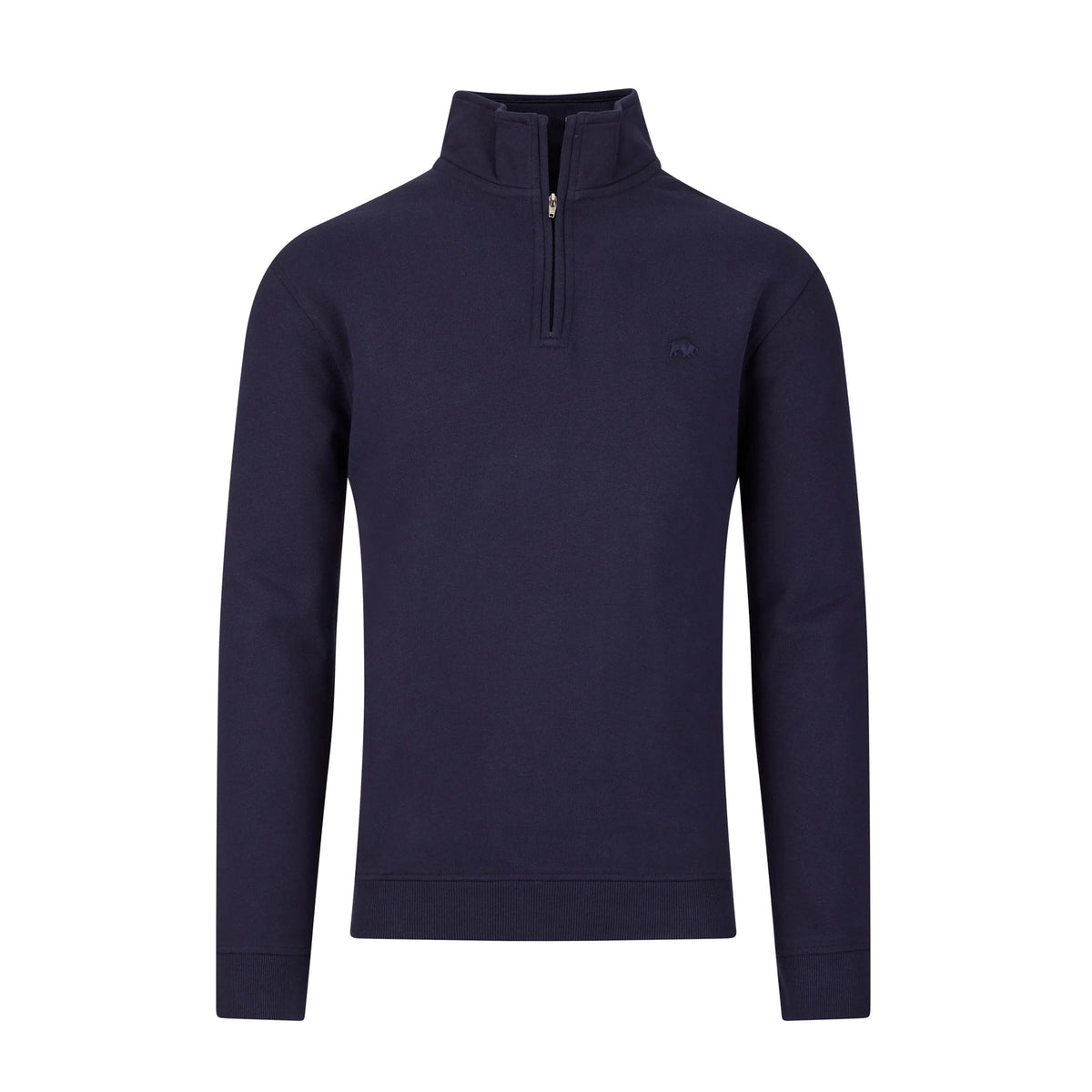 Navy - Front - Raging Bull Mens Quarter Zip Jumper