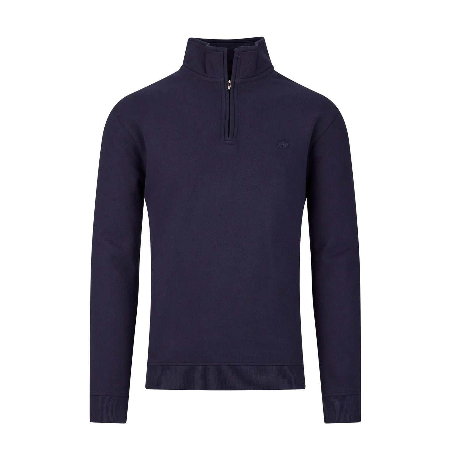 Navy - Front - Raging Bull Mens Quarter Zip Jumper
