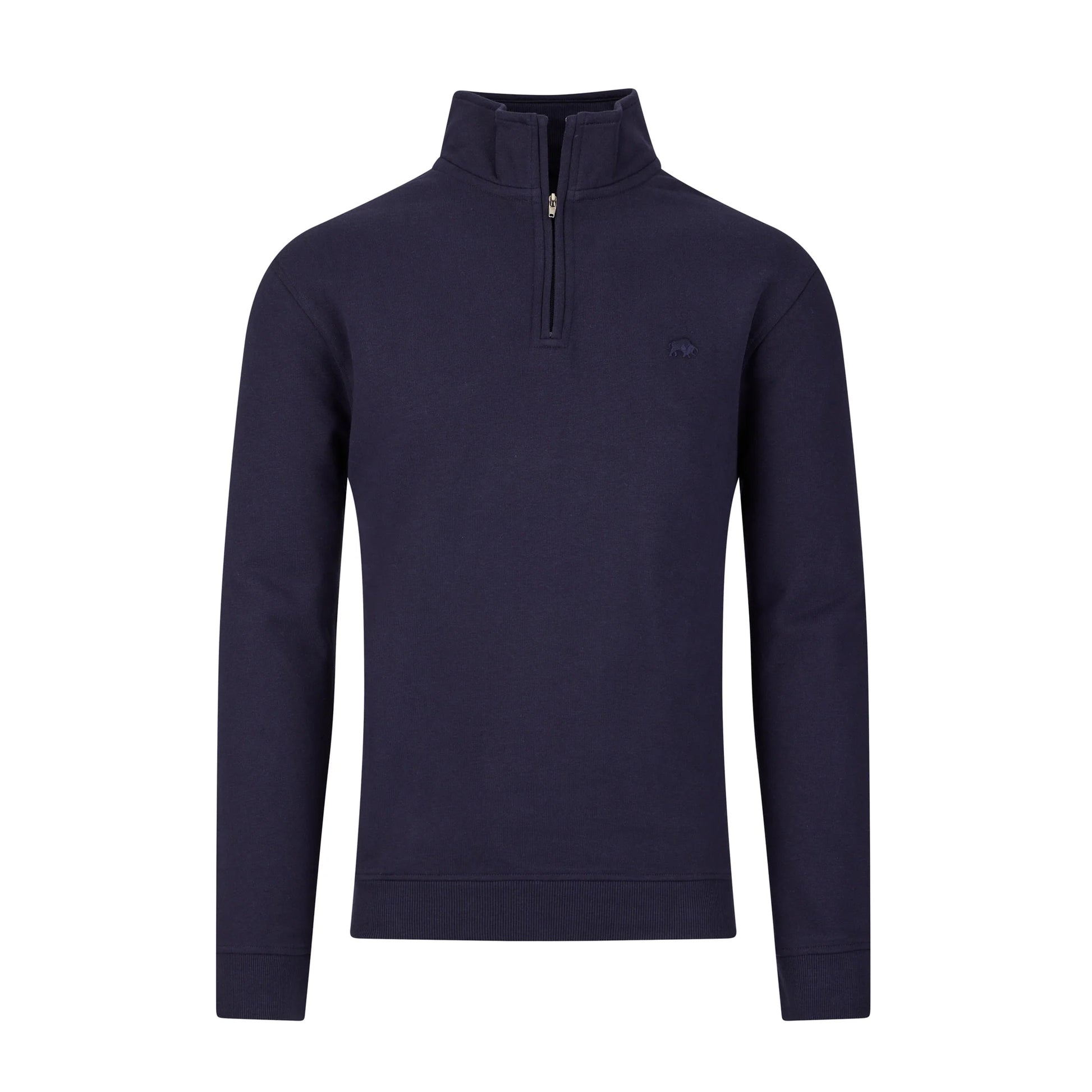 Navy - Front - Raging Bull Mens Quarter Zip Jumper