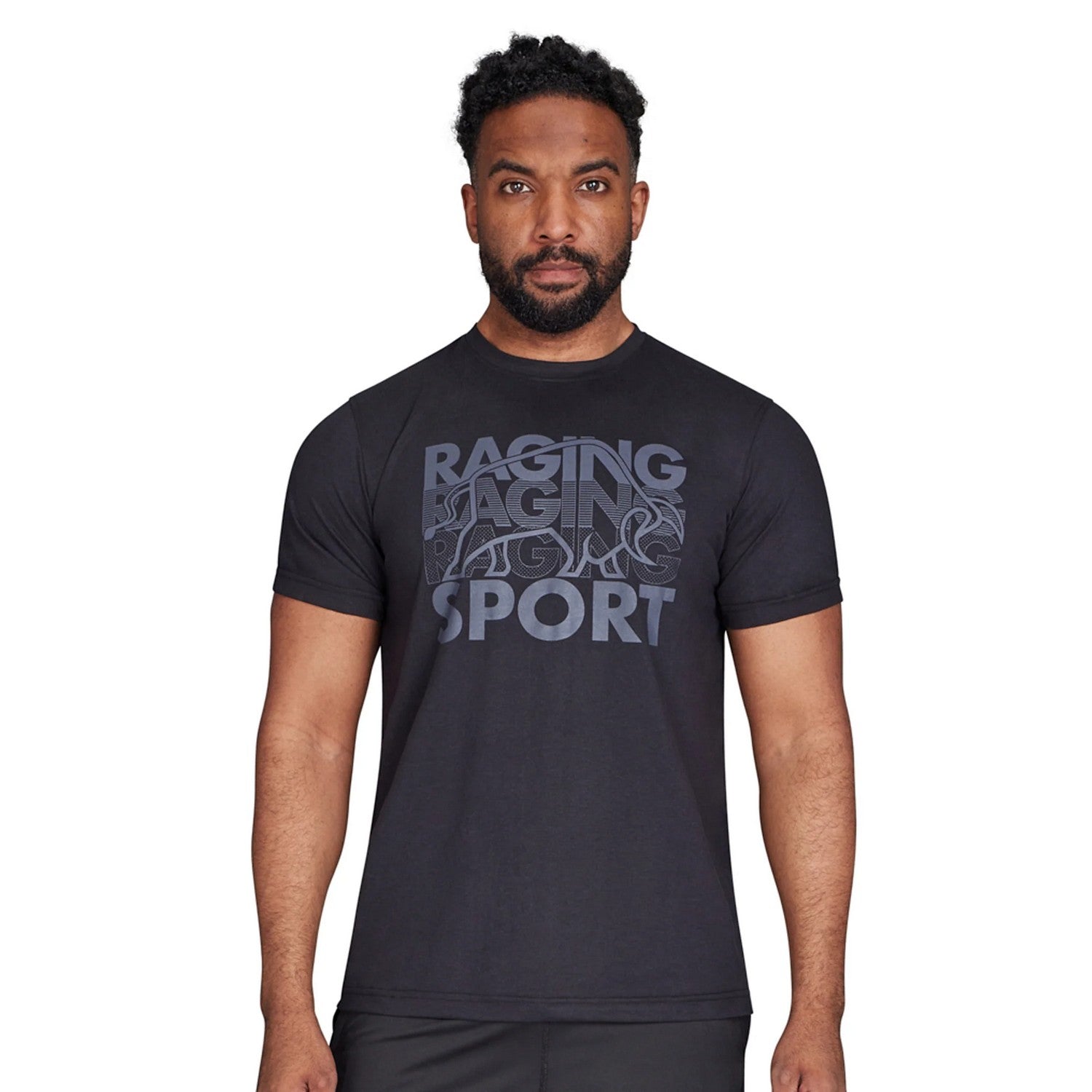 Black - Pack Shot - Raging Bull Mens RB Sport Graphic Print T-Shirt