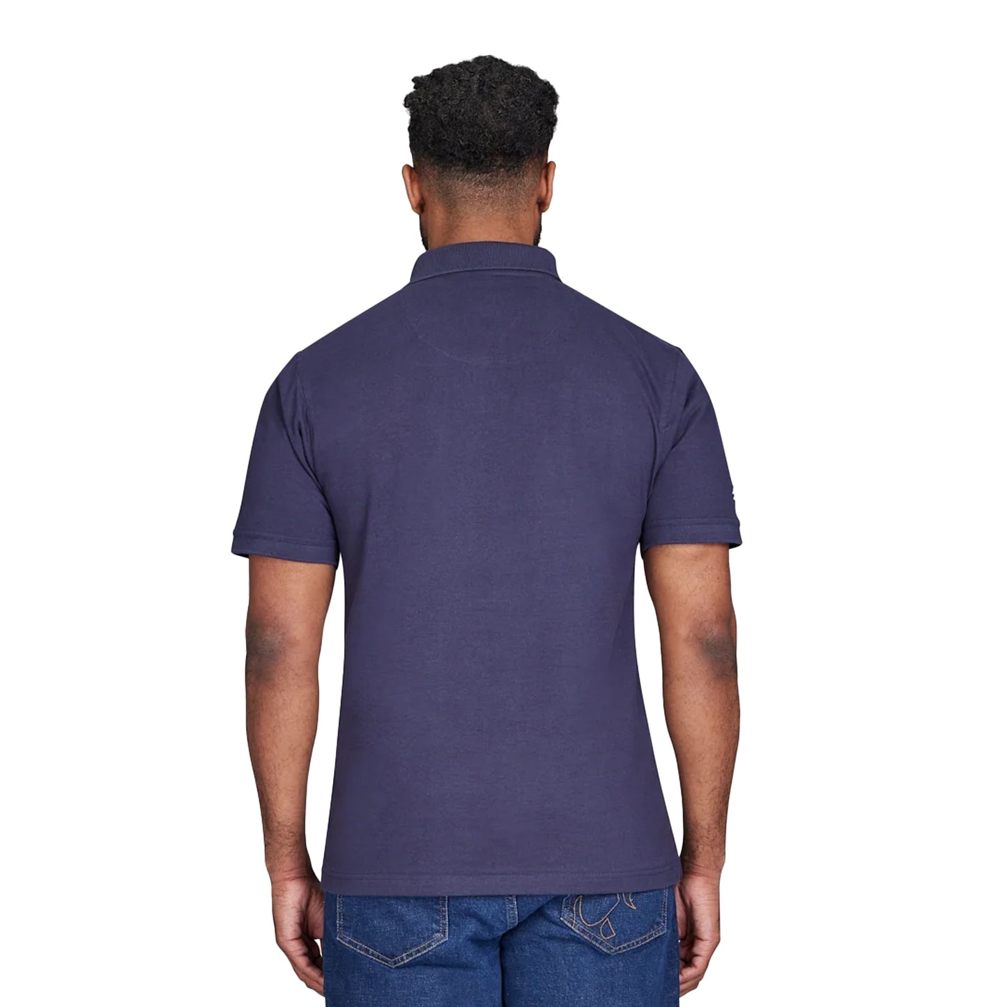 Navy - Back - Raging Bull Mens Club Jersey Polo Shirt