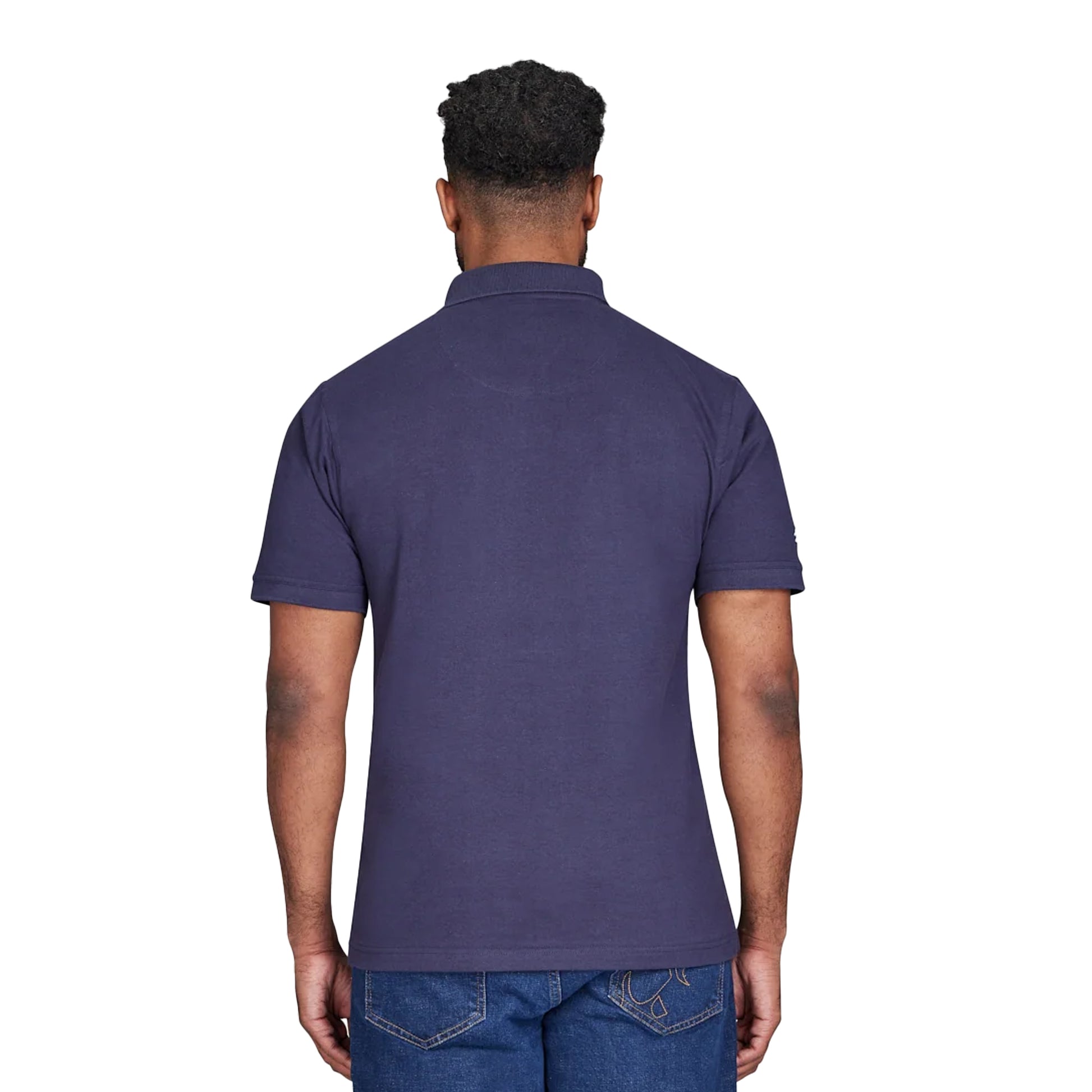 Navy - Back - Raging Bull Mens Club Jersey Polo Shirt
