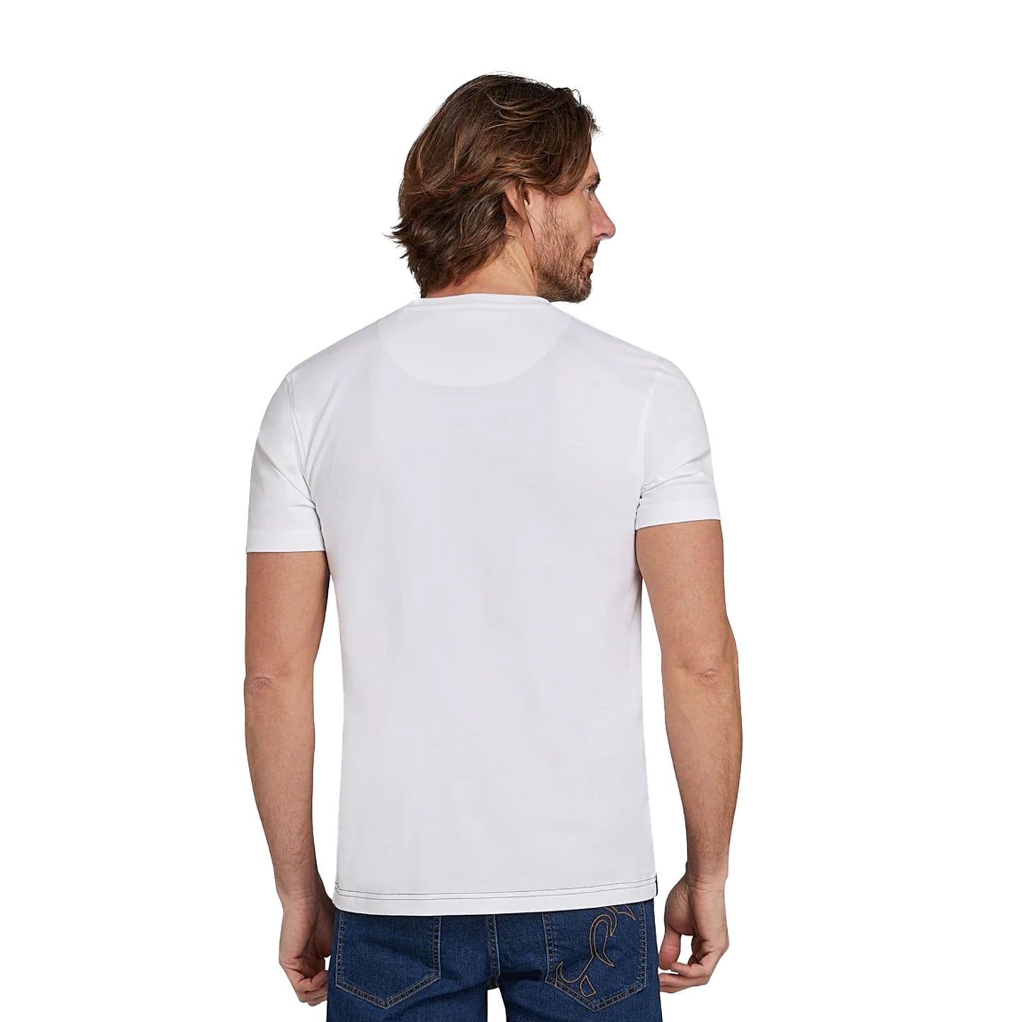 Navy-White-Grey - Back - Raging Bull Mens Cut and Sew Panel T-Shirt