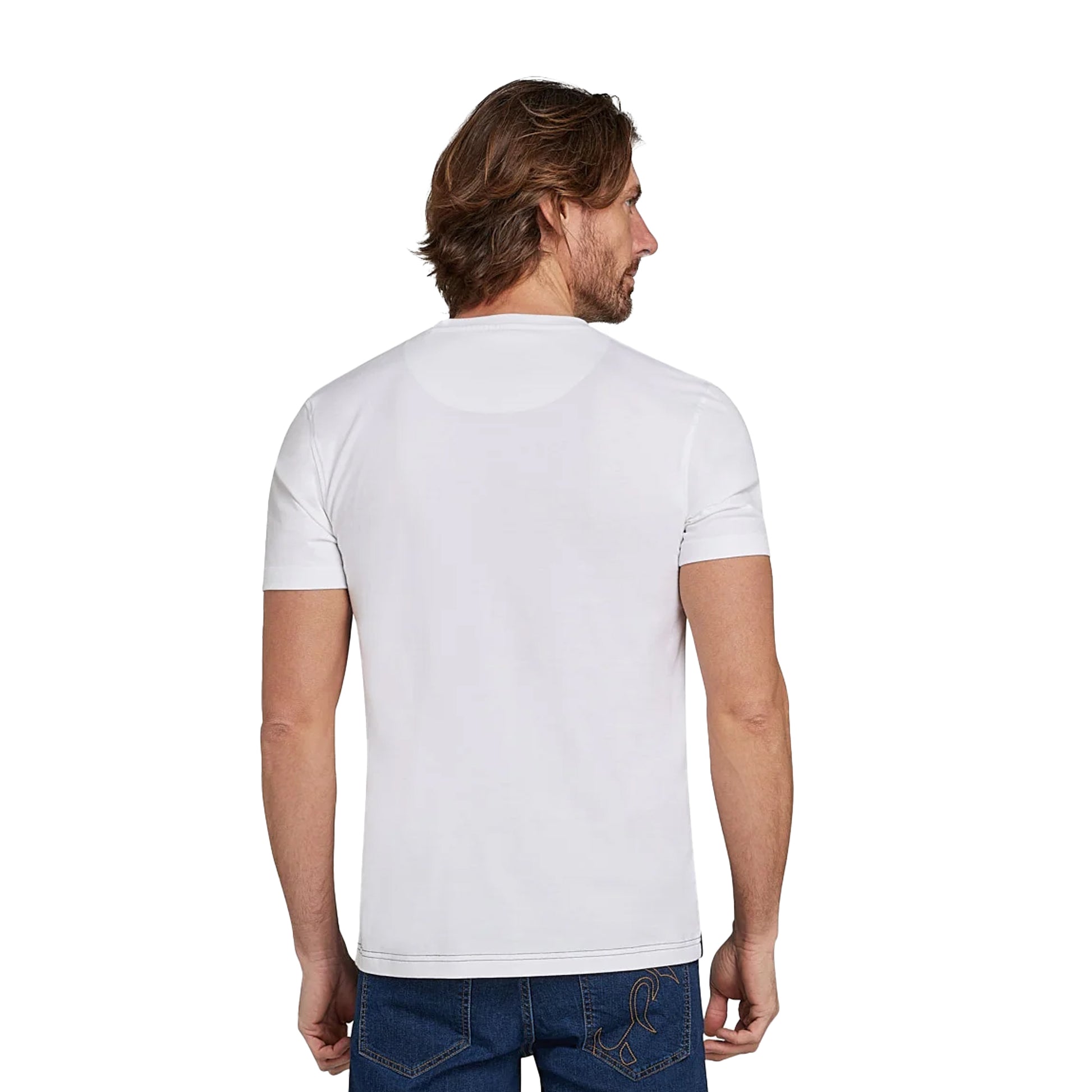 Navy-White-Grey - Back - Raging Bull Mens Cut and Sew Panel T-Shirt