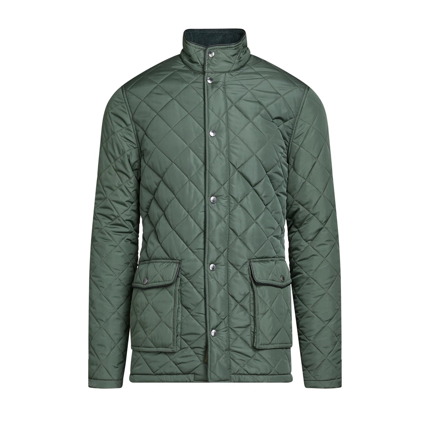 Khaki Green - Front - Raging Bull Mens Diamond Quilt Jacket