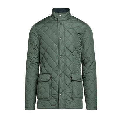 Khaki Green - Front - Raging Bull Mens Diamond Quilt Jacket