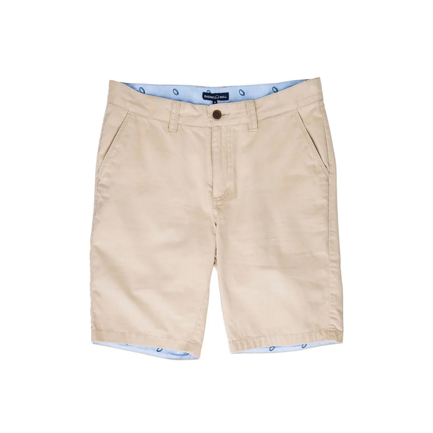 Tan - Front - Raging Bull Mens Plain Chino Shorts