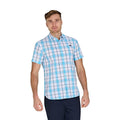 Mid Blue - Front - Raging Bull Mens Multi Check Short-Sleeved Shirt