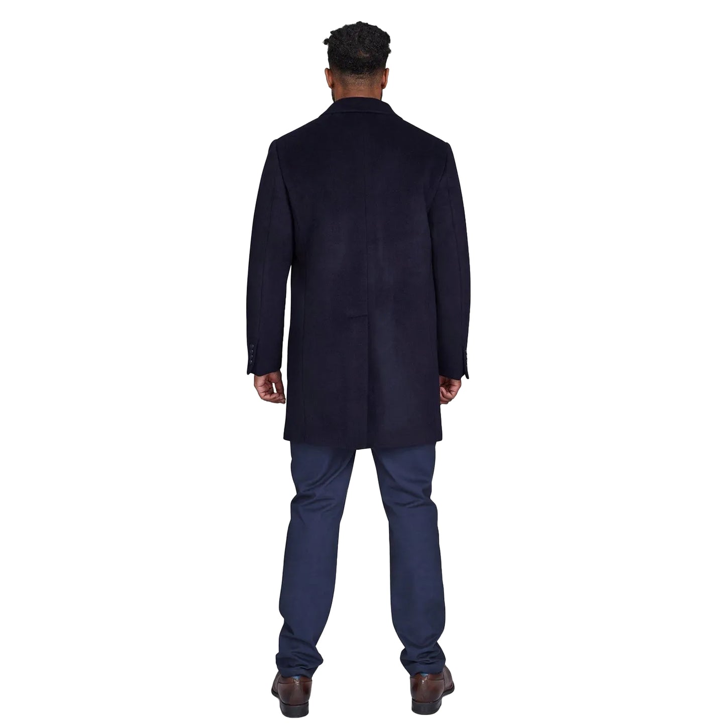 Navy - Back - Raging Bull Mens Wool Blend Coat