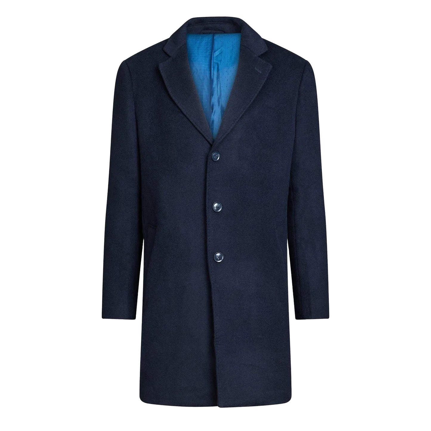 Navy - Front - Raging Bull Mens Wool Blend Coat