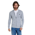 Grey Marl - Side - Raging Bull Mens Knitted Baseball Collar Cardigan