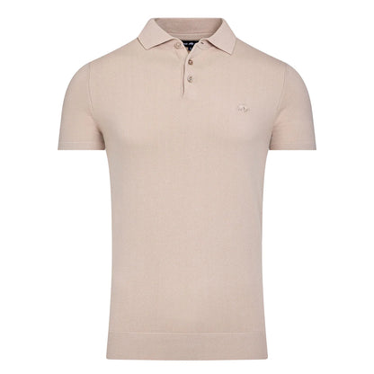Stone - Front - Raging Bull Mens Knitted Short-Sleeved Polo Shirt