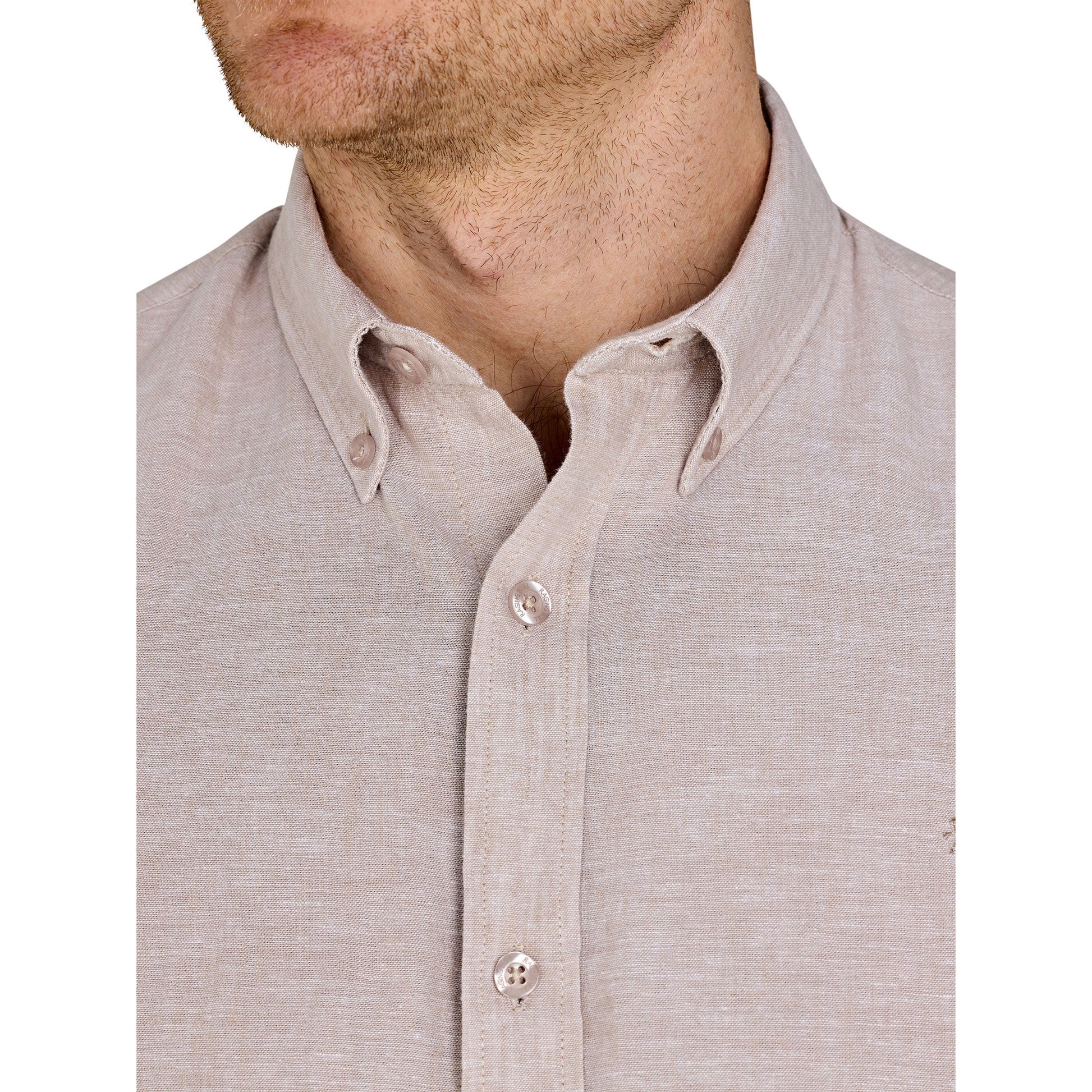 Tan - Lifestyle - Raging Bull Mens Classic Linen Long-Sleeved Shirt