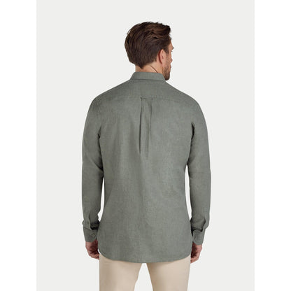 Olive - Back - Raging Bull Mens Classic Linen Long-Sleeved Shirt