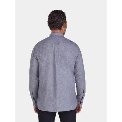 Charcoal - Back - Raging Bull Mens Classic Linen Long-Sleeved Shirt