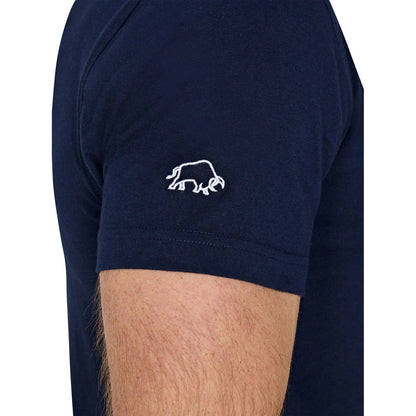 Navy - Side - Raging Bull Mens Rugby Club Back Print T-Shirt