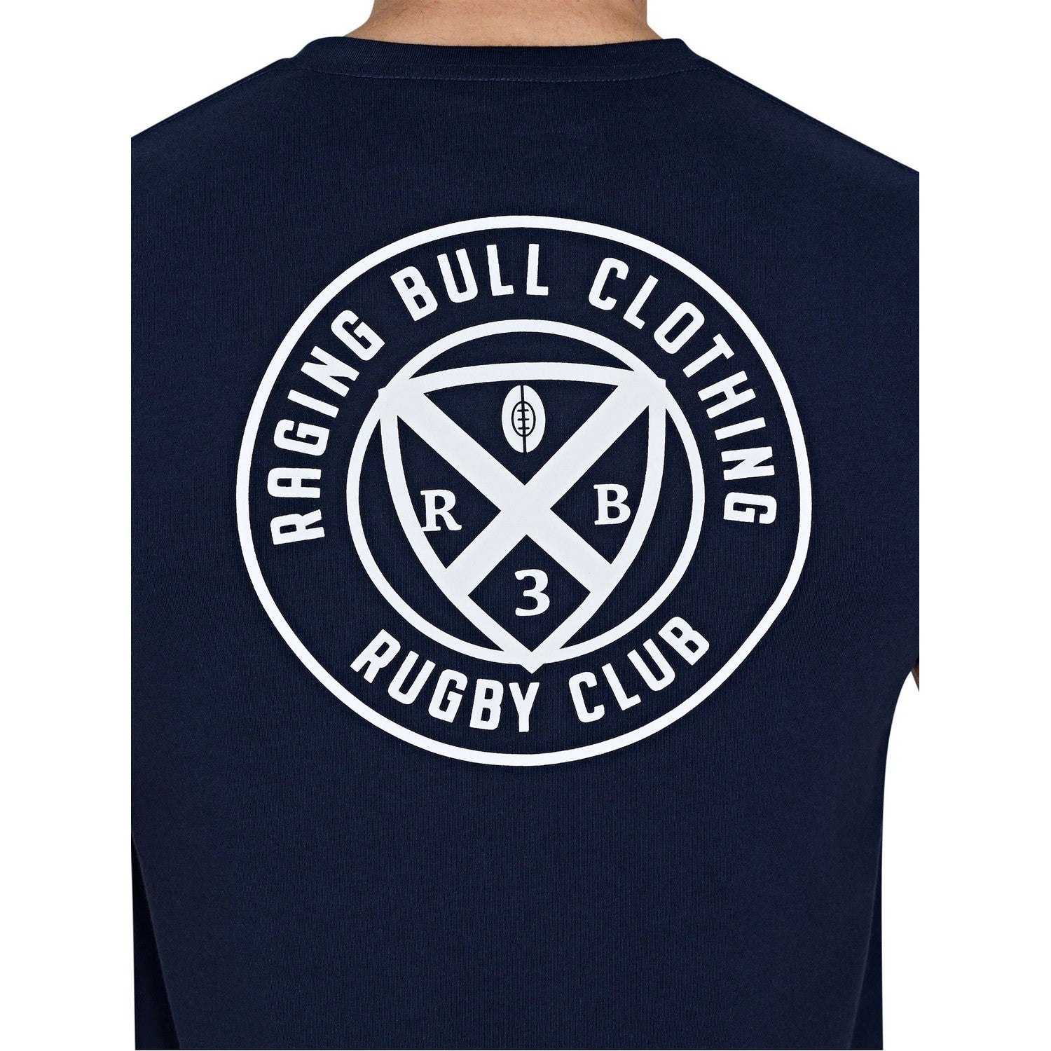 Navy - Lifestyle - Raging Bull Mens Rugby Club Back Print T-Shirt