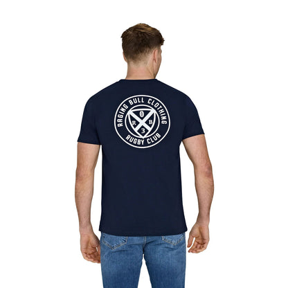 Navy - Back - Raging Bull Mens Rugby Club Back Print T-Shirt