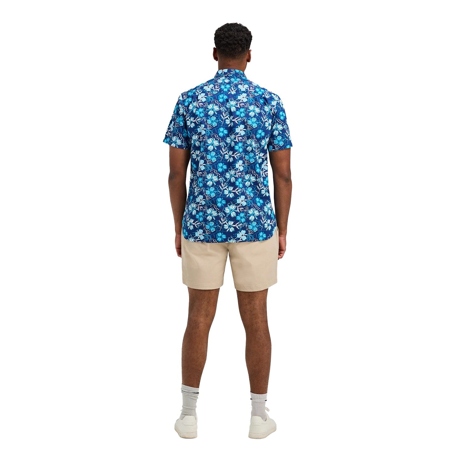 Navy - Back - Raging Bull Mens Blossom Short-Sleeved Shirt