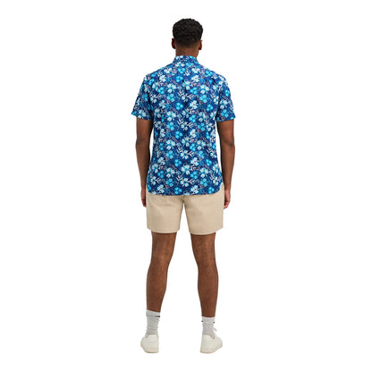 Navy - Back - Raging Bull Mens Blossom Short-Sleeved Shirt