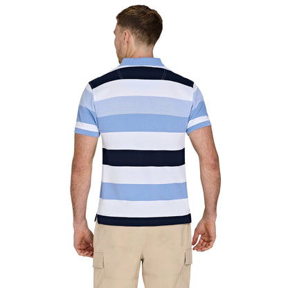 Sky Blue - Back - Raging Bull Mens Hoop Birdseye Pique Polo Shirt