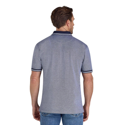 Navy - Back - Raging Bull Mens Two Tone Pique Polo Shirt