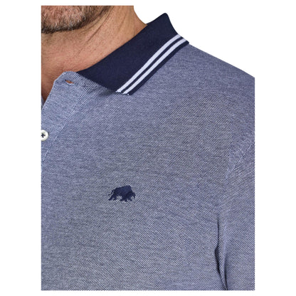 Navy - Side - Raging Bull Mens Two Tone Pique Polo Shirt