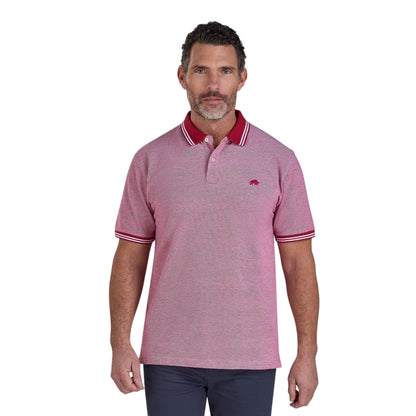 Berry - Front - Raging Bull Mens Two Tone Pique Polo Shirt