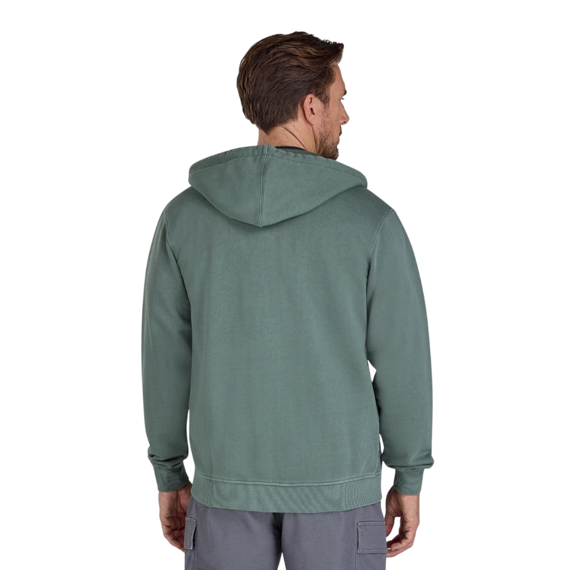 Khaki Green - Back - Raging Bull Mens Garment Dyed Full Zip Hoodie