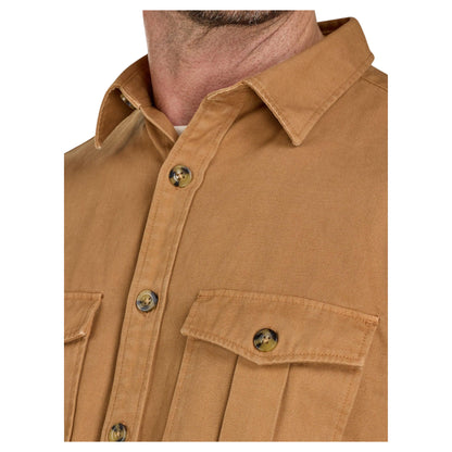 Tan - Side - Raging Bull Mens Canvas Garment Dyed Shacket