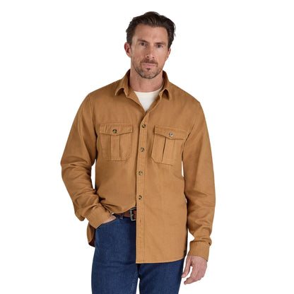 Tan - Front - Raging Bull Mens Canvas Garment Dyed Shacket