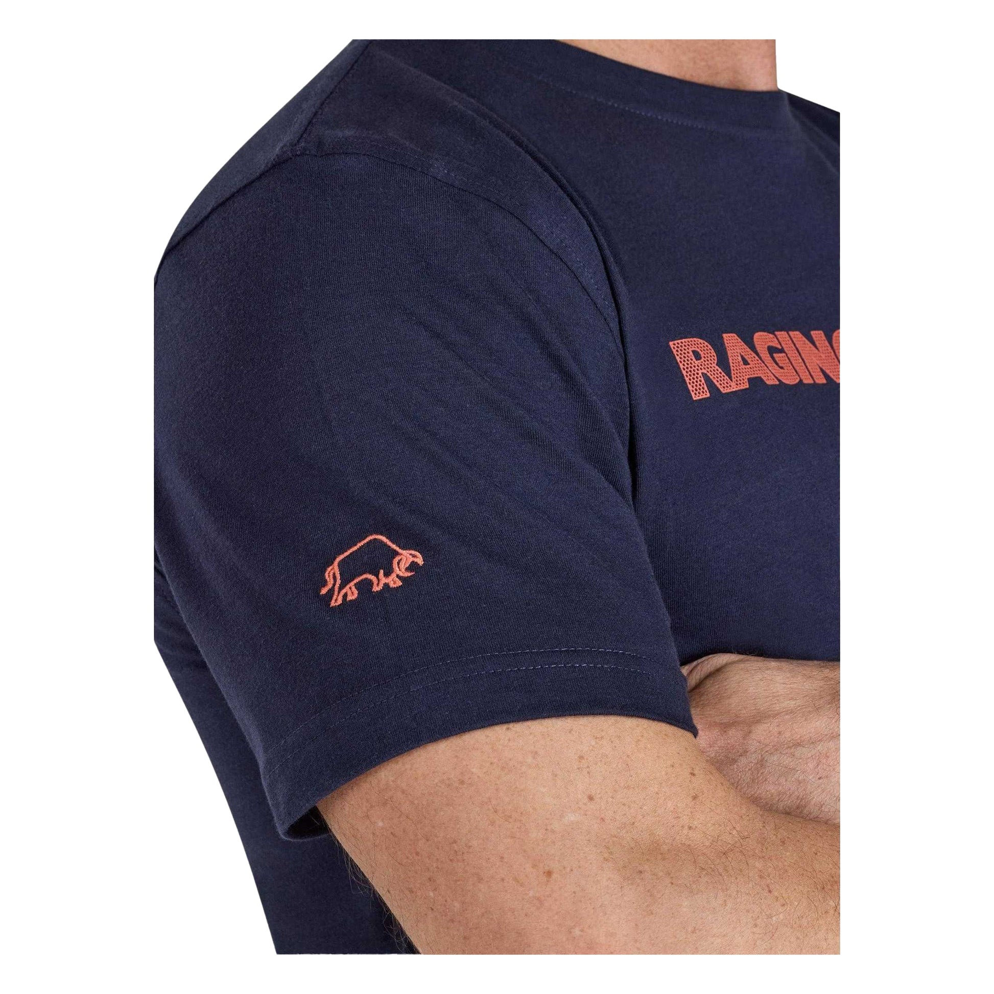 Navy - Side - Raging Bull Mens High Build Mesh T-Shirt