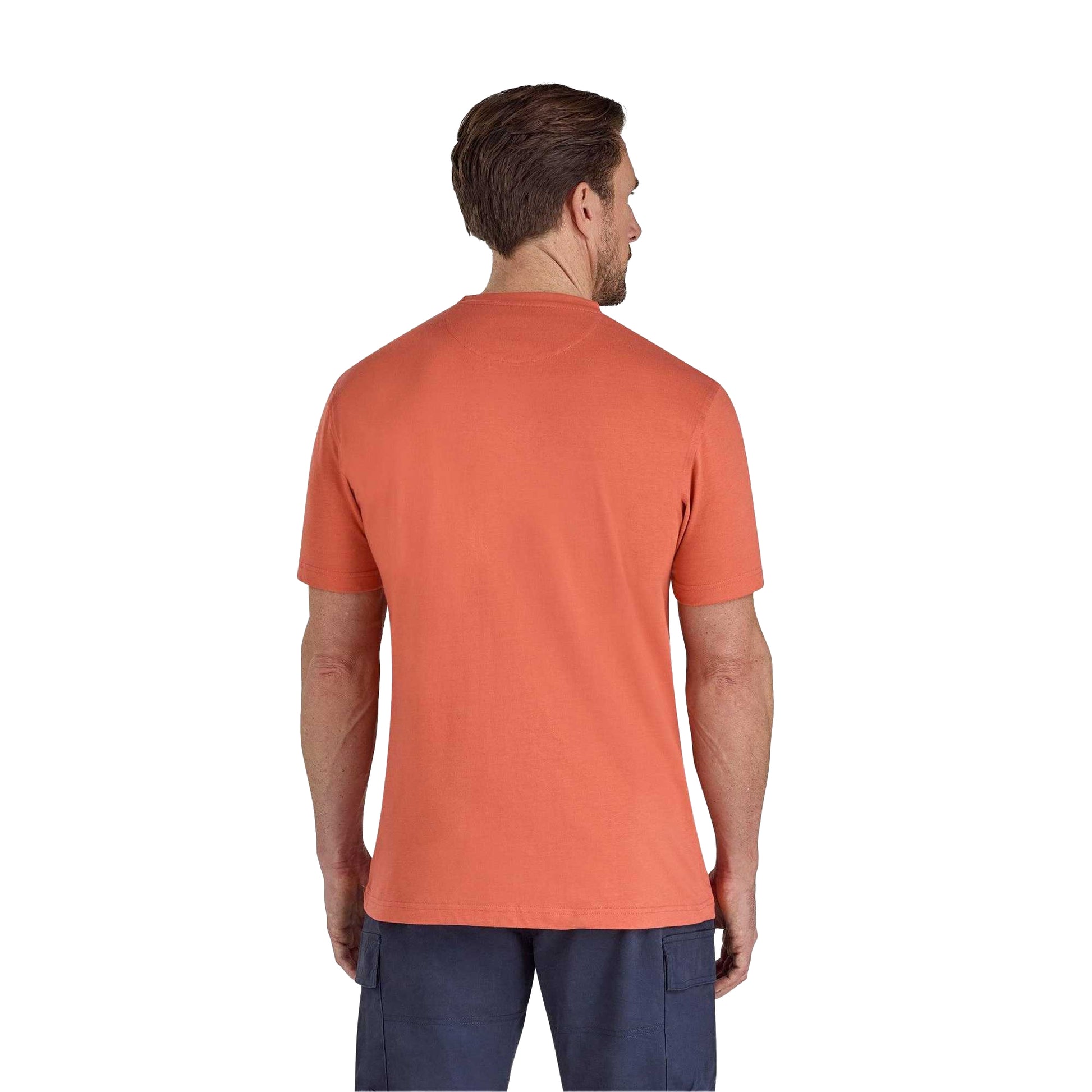 Orange - Back - Raging Bull Mens Flock Union Jack Bull T-Shirt