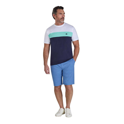 Navy - Lifestyle - Raging Bull Mens Cut and Sew Panel T-Shirt