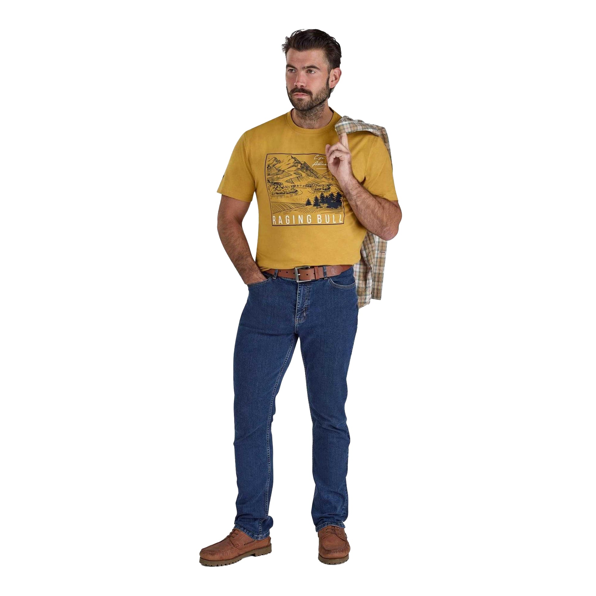 Mustard - Lifestyle - Raging Bull Mens Life Is An Adventure Mountain T-Shirt