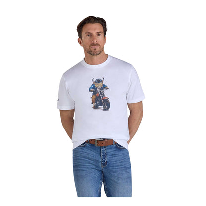 White - Front - Raging Bull Mens Bully Boy Biker T-Shirt