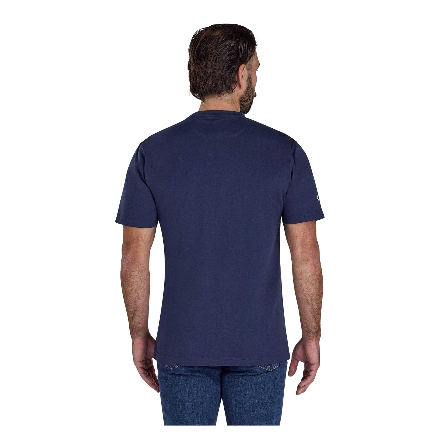 Navy Marl - Back - Raging Bull Mens Mountain Embroidered T-Shirt