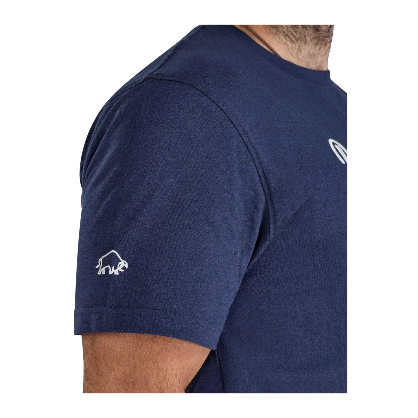 Navy Marl - Side - Raging Bull Mens Mountain Embroidered T-Shirt