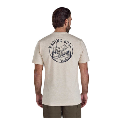 Toast Marl - Back - Raging Bull Mens Mountain Back Print T-Shirt