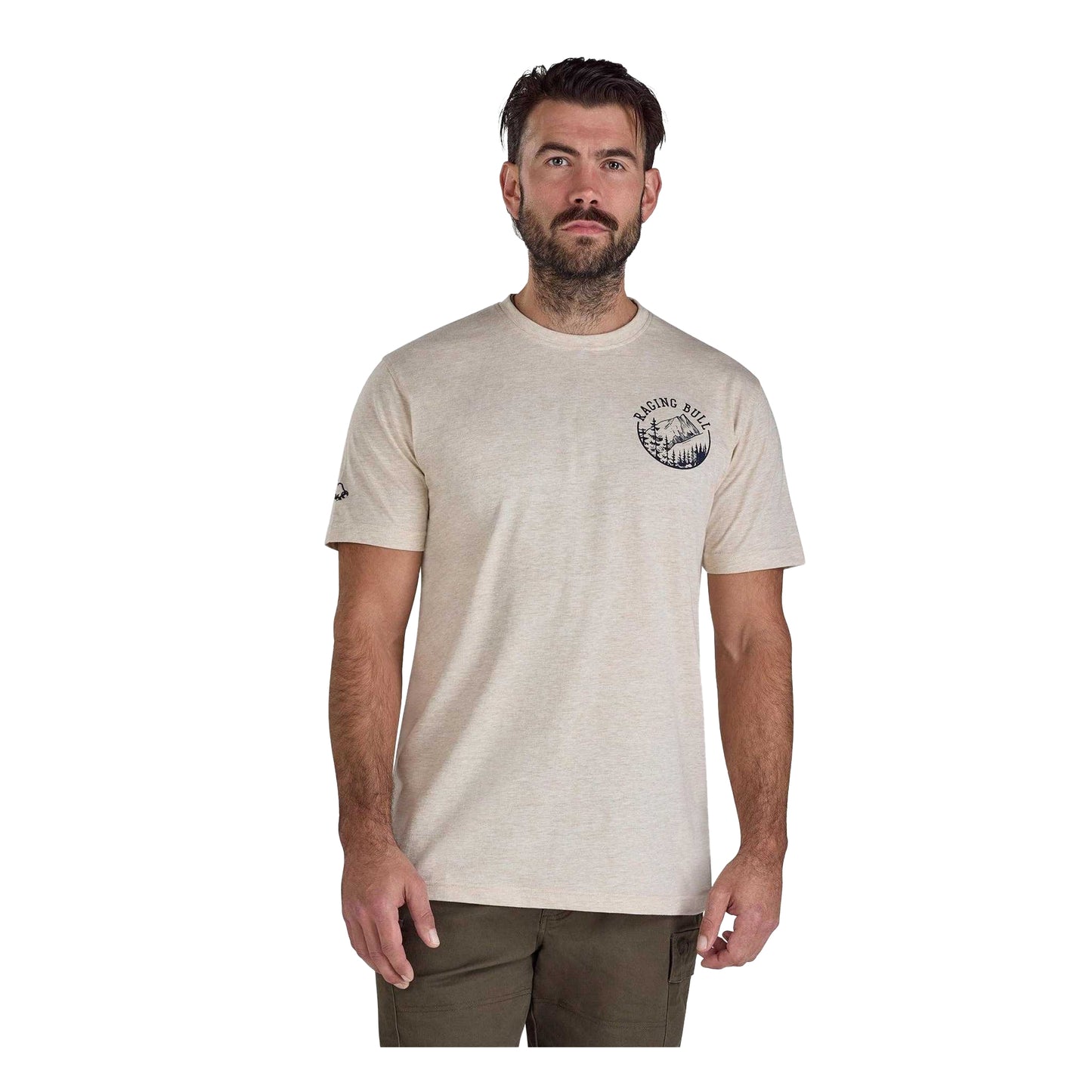 Toast Marl - Front - Raging Bull Mens Mountain Back Print T-Shirt