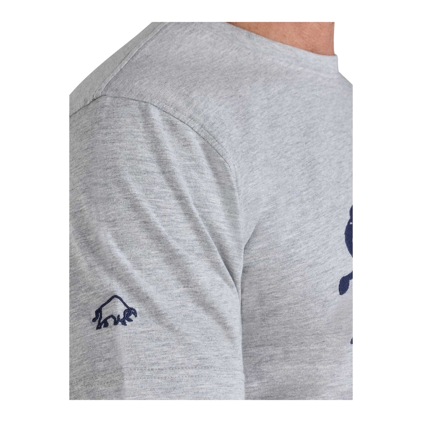 Grey Marl - Side - Raging Bull Mens Bull Embroidered T-Shirt