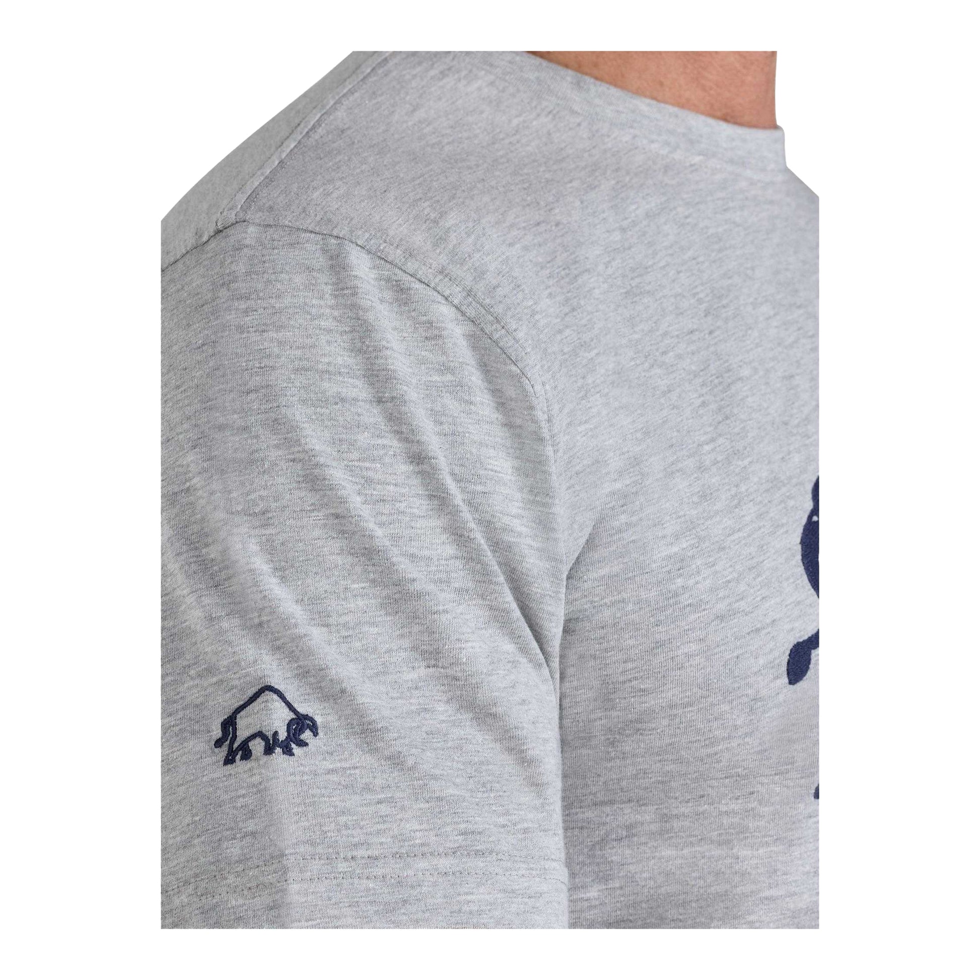 Grey Marl - Side - Raging Bull Mens Bull Embroidered T-Shirt