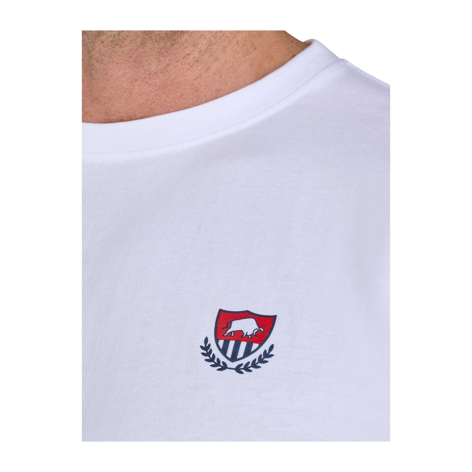 White - Side - Raging Bull Mens Crest T-Shirt