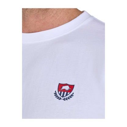 White - Side - Raging Bull Mens Crest T-Shirt